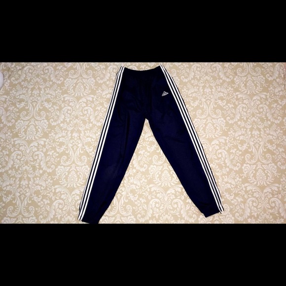 adidas Other - Adidas Athletic Wind Pants Navy With White Stripes
